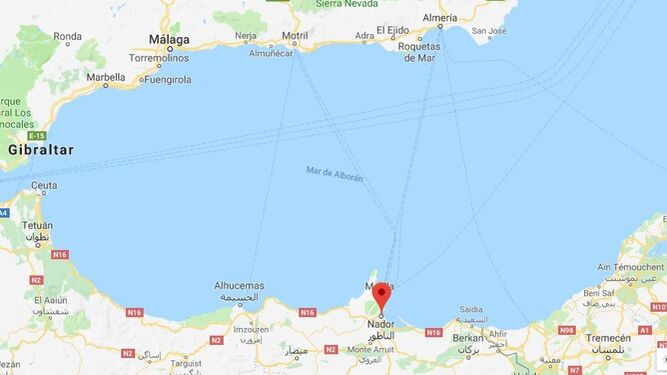 La patera naufragó cerca de Nador, al sur de Melilla.