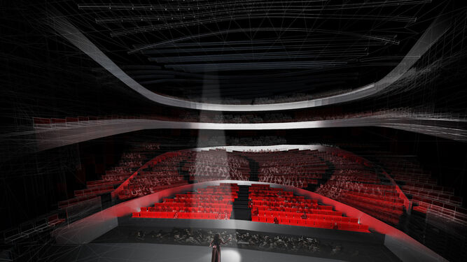 Sala principal del Auditorio, según el proyecto arquitectónico aprobado.