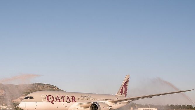 Avión de Qatar Airways de la ruta entre Málaga y Doha.