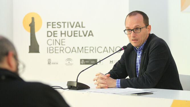 El director del Festival, Manuel H. Martín, durante su comparecencia para hacer balance.