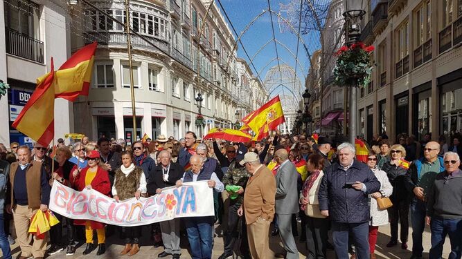 Un momento de la manifestación celebrada esta mañana en Málaga