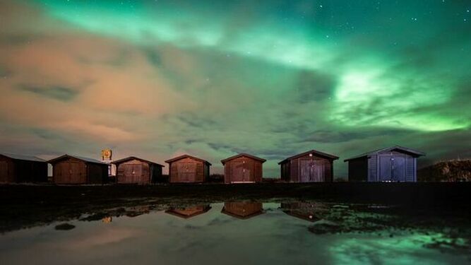 Imagen de una aurora boreal en Islandia.