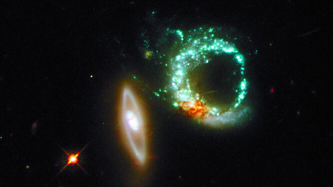 El Hubble capta una pareja de galaxias interactuando gravitacionalmente.
