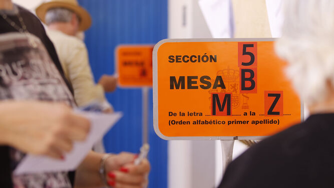 Información de una mesa electoral en Málaga.