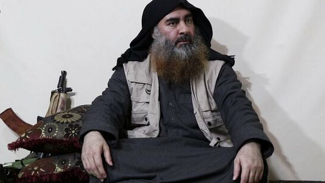 Captura del vídeo del líder de EI, Abu Bakr al-Baghdadi.