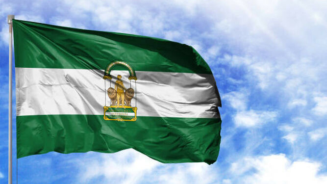 La bandera de Andalucía.