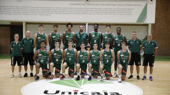 Imagen del equipo junior del Unicaja que acude a Zaragoza.