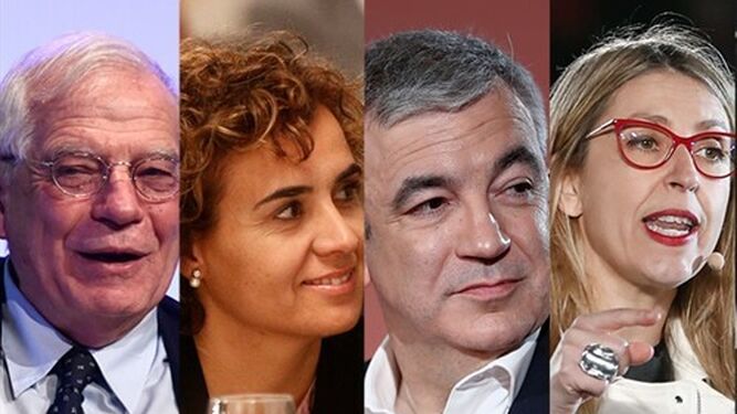 Josep Borrell (PSOE), Dolors Montserrat (PP), Luis Garicano (Cs) y María Eugenia Rodríguez Palop (Unidas Podemos)