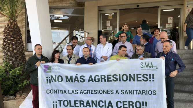 Imagen de una reciente concentración contra las agresiones en centros sanitarios.
