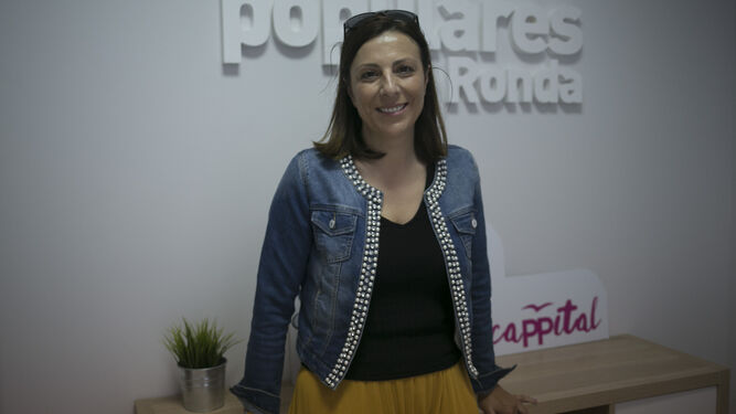 María de la Paz Fernández en la sede del PP rondeño