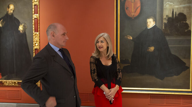 Bernard Ruiz-Picasso y Patricia del Pozo, este miércoles, en el Bellas Artes de Sevilla.