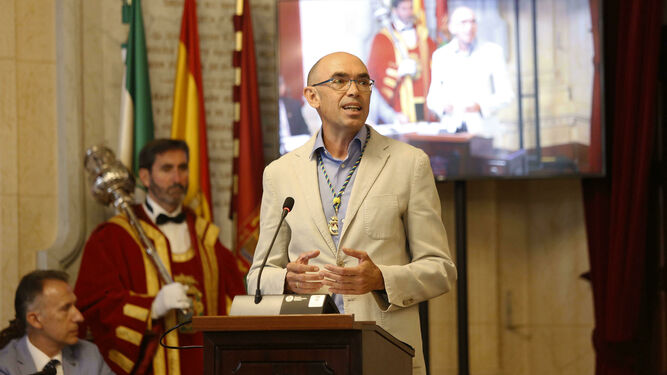 Eduardo Zorrilla, en su intervención en el Pleno de constitución del Ayuntamiento de Málaga.