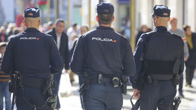 Policías nacionales, en el centro de Málaga