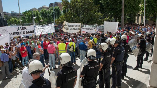 Manifestación de todas las organizaciones agrarias el pasado mes de mayo en Jaén.