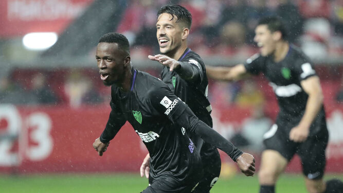 Koné celebra su gol al Sporting.