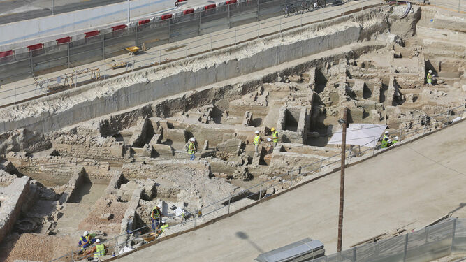 Las fotos de los restos arqueológicos en la obra del Metro de Málaga