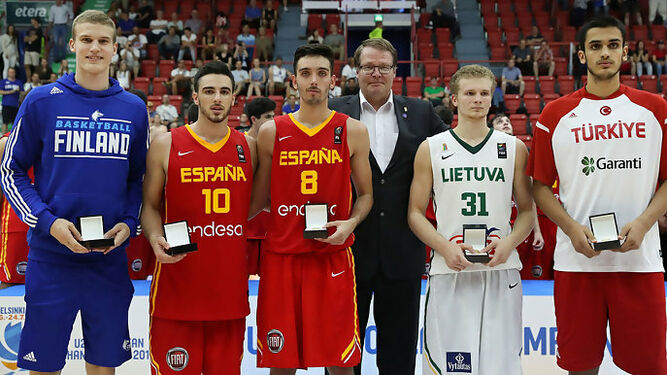 Alonso y García, junto al NBA Markkanen en el quinteto ideal del Europeo sub 20 de 2016