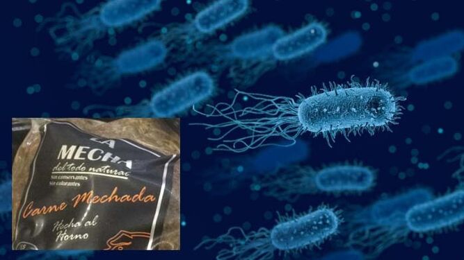 La bacteria de la Listeria y un paquete de la carne contaminada de La Mechá