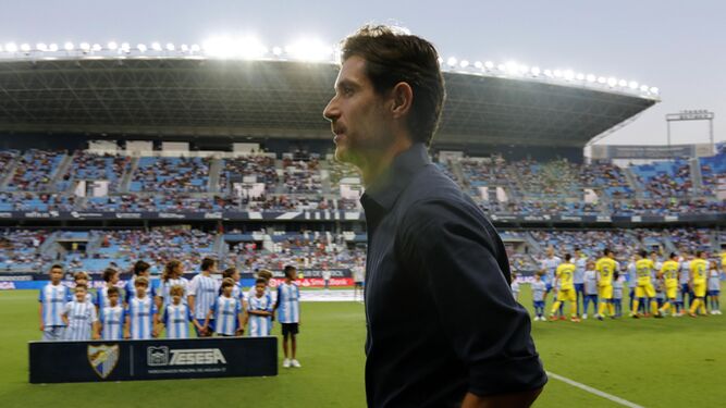 Víctor Sánchez del Amo antes del Málaga CF - UD Las Palmas.