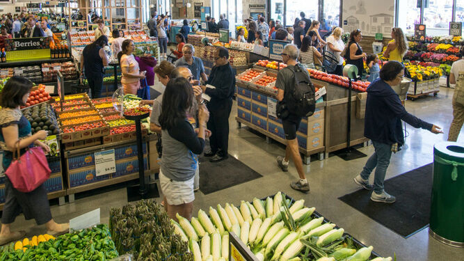 La cadena de supermercado Whole Foods, una de las últimas apuestas de inversión de Jeff Bezos, el dueño de Amazon.
