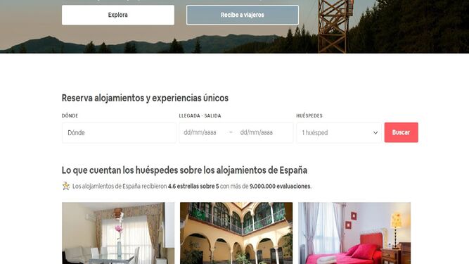 Plataforma de reservas Airbnb.