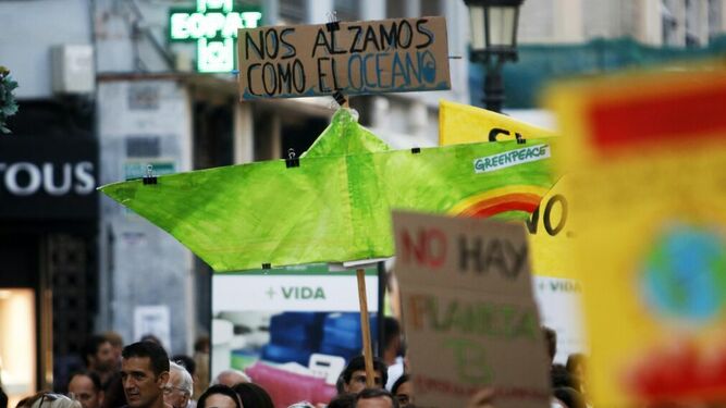 Manifestación por el clima en Málaga.