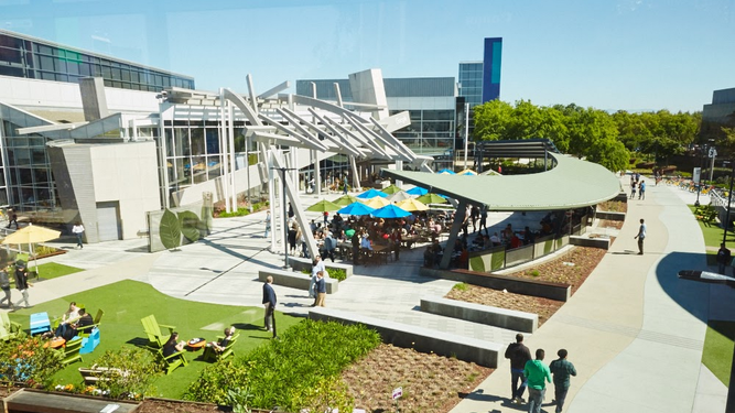 Panorámica del campus de Google.