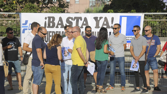 Una protesta de profesores de autoescuelas en julio en Málaga.