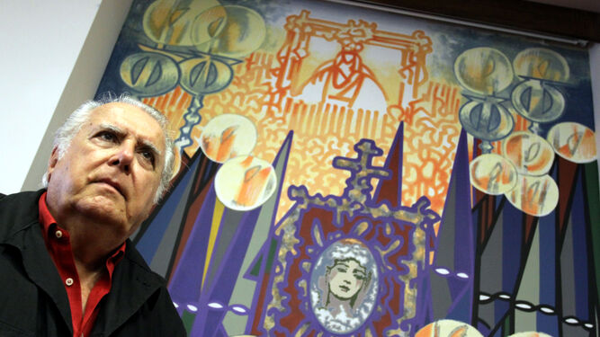 Eugenio Chicano, en la presentación del mural de la Sala Capitular de la Agrupación de Cofradías, en 2012.