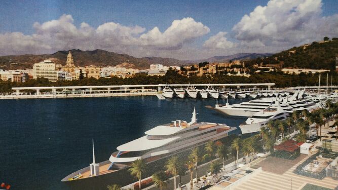 Así será la futura marina de 'megayates' del puerto de Málaga.