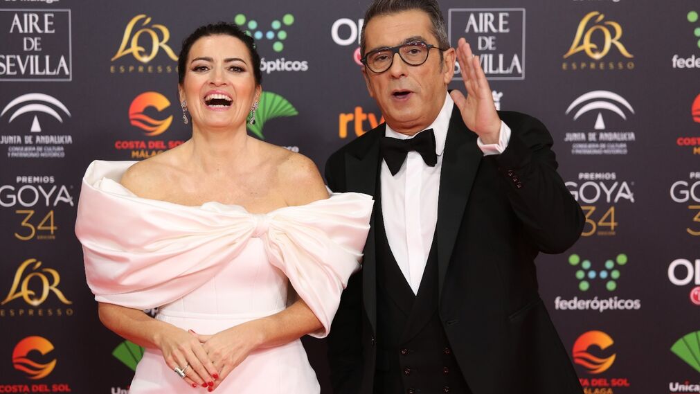 Silvia Abril y Andreu Buenafuente, presentadores de la gala de los Goya en M&aacute;laga, llegan a la alfombra roja.