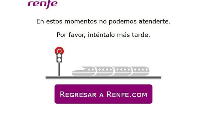 La web de Renfe se cae pocos minutos después de empezar la venta de los billetes AVLO a cinco euros