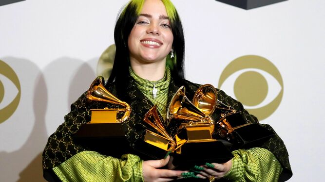 Billie Eilish, la gran triunfadora de los Premios Grammy 2020.