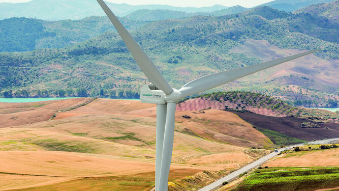 Una de las turbinas eólicas instaladas por Siemens Gamesa en Andaucía.