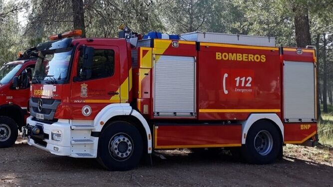 Un camión del Consorcio Provincial de Bomberos de Málaga.