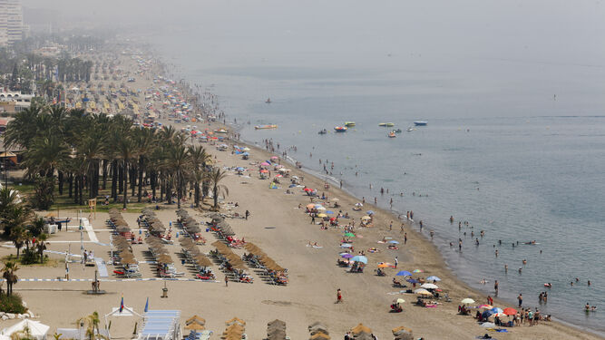 Vista aérea de la playa de Torremolinos