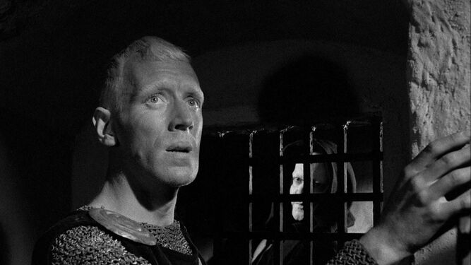 Max Von Sydow en su primer gran papel en el cine junto a Bergman: 'El séptimo sello' (1957).