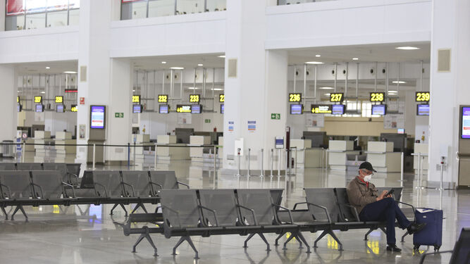 El aeropuerto de Málaga, prácticamente vacío.