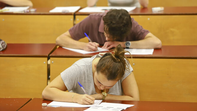 Alumnos realizan uno de los exámenes en la Facultad de Medicina en la convocatoria del año pasado.