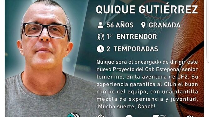 Quique Gutiérrez, entrenador del CAB Estepona.