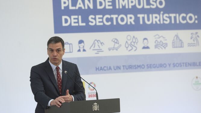 El presidente del Gobierno, Pedro Sánchez, durante la presentación del nuevo plan.