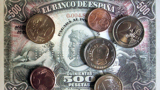 Antiguas pesetas.