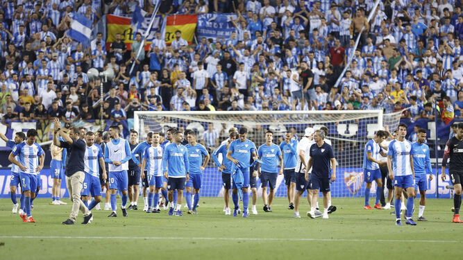 Imagen tras el Málaga-Deportivo de play off 2018/19