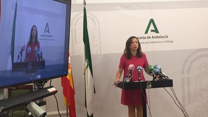 La delegada de la Junta en Málaga, Patricia Navarro, en rueda de prensa.
