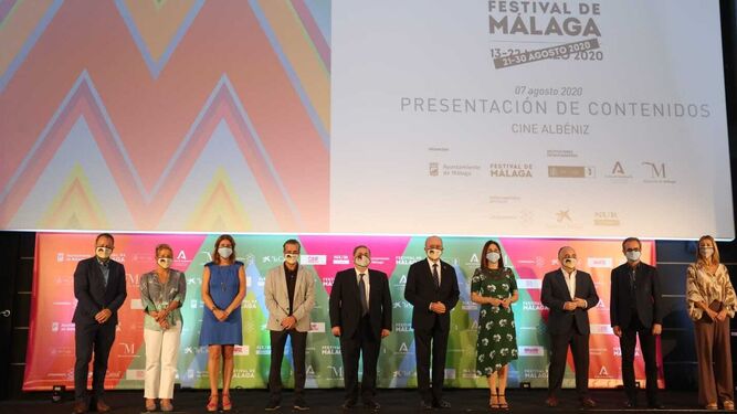 Autoridades en la presentación del Festival de Málaga este viernes.