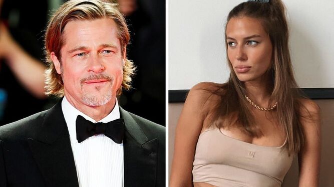 Brad Pitt y la modelo Nicole Poturalsky, con la que se le relaciona.