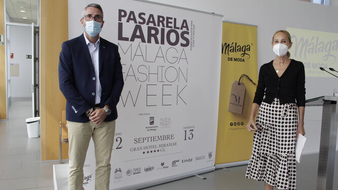 La presentación de la Pasarela Larios, ayer, con Maldonado y González.