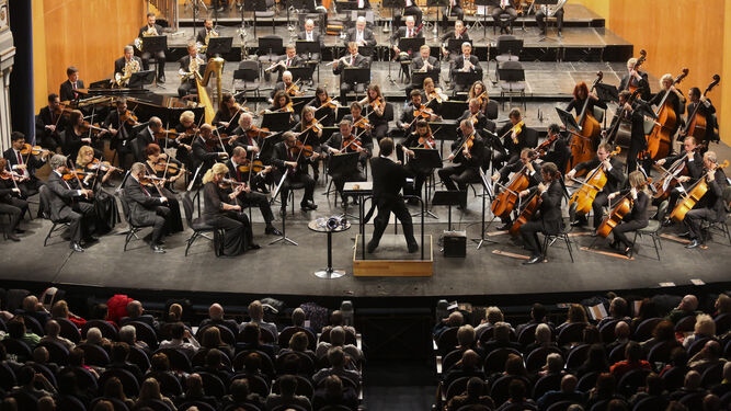 La Orquesta Filarmónica de Málaga, en uno de los últimos conciertos celebrados la pasada temporada en el Teatro Cervantes.