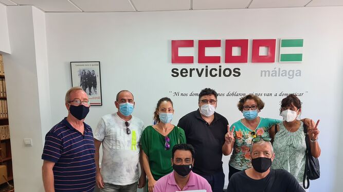 Trabajadores de hotel Iberostar de Marbella con representantes sindicales.