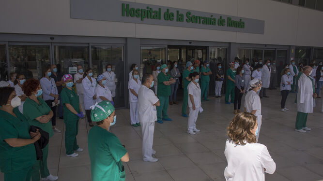 Profesionales del hospital de Ronda durante la pandemia